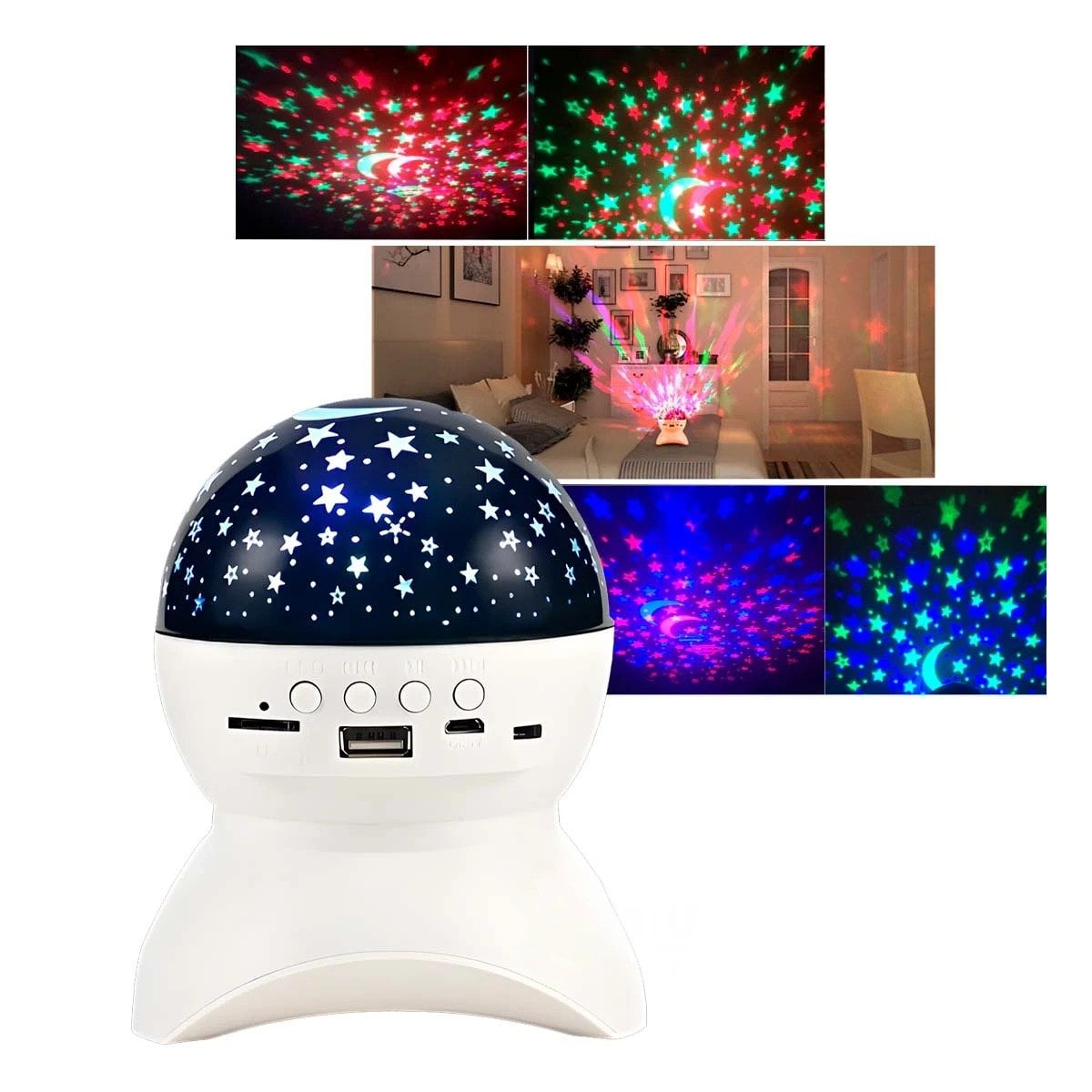 PACK6 BOCINA BLANCO CON LUZ SUAVE Y LAMPARA PARA DORMITORIO Y+REGALO STICKER - 5