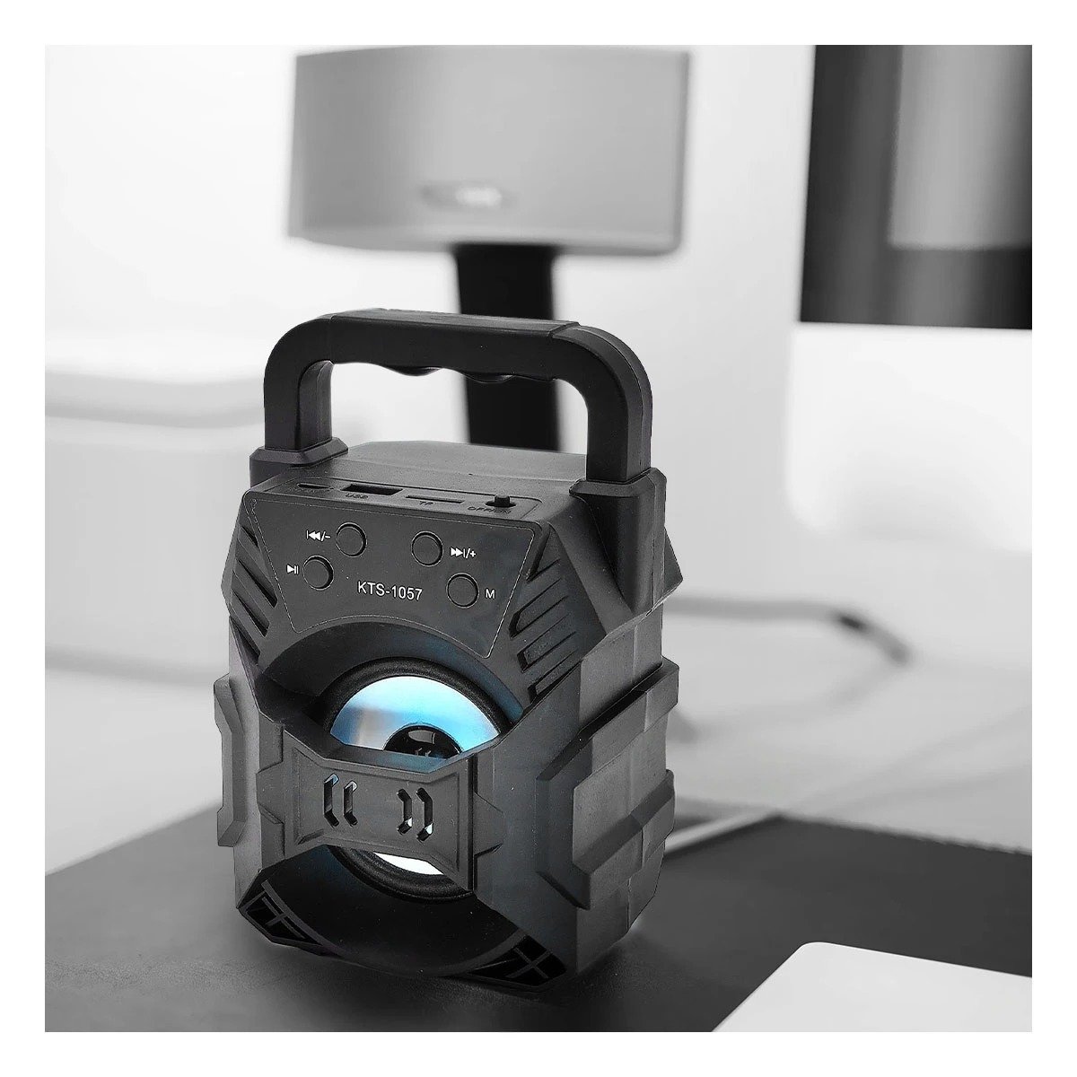 PACK4 PARLANTE BLUETOOTH PORTATIL NEGRO CON PUERTO USB Y ENTRADA AUXILIAR Y+REGALO STICKER - 5