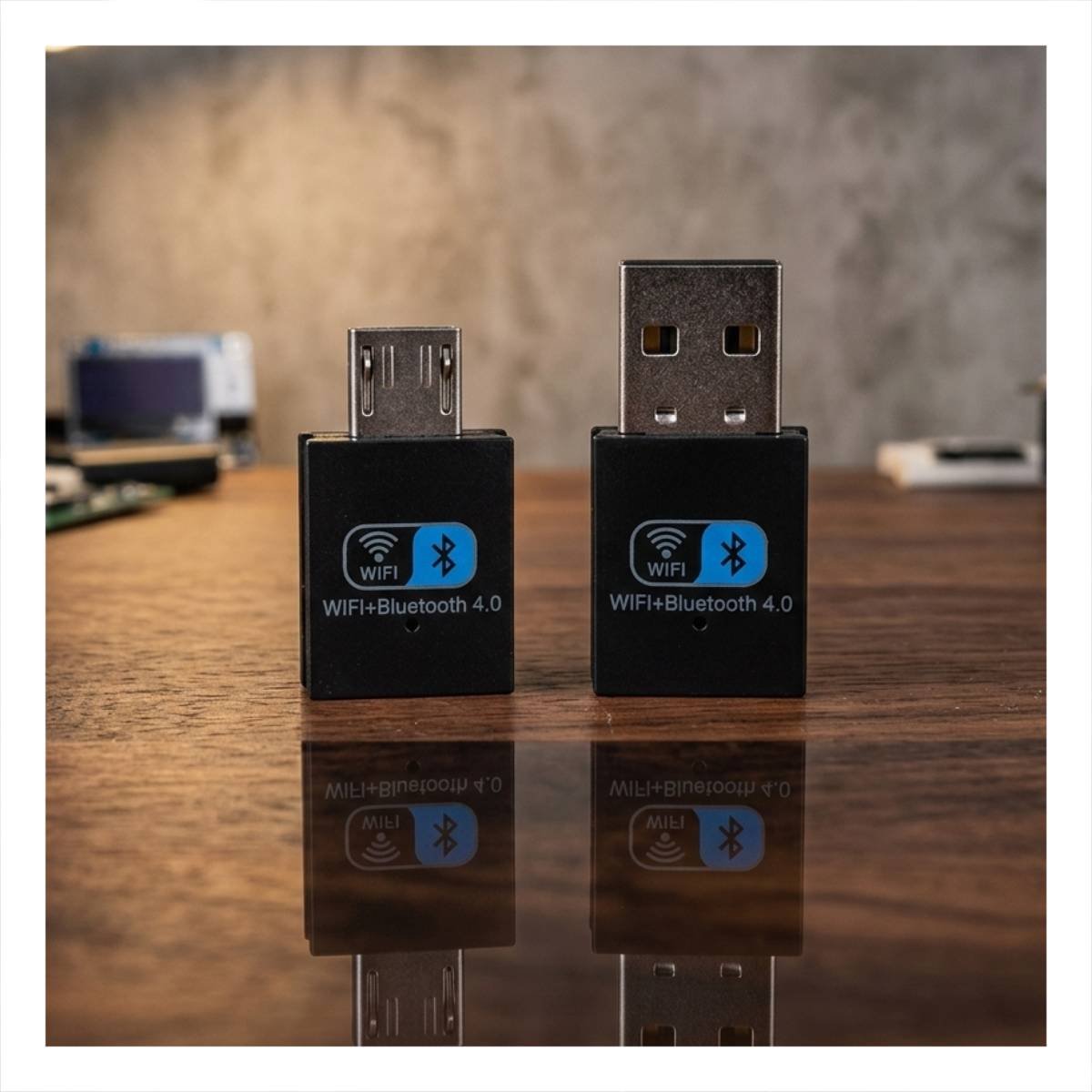 PACK4 TERMINAL USB CON WIFI Y BLUETOOTH QUE AMPLIA CONEXION EN LAPTOP NEGRO Y+REGALO STICKER - 3