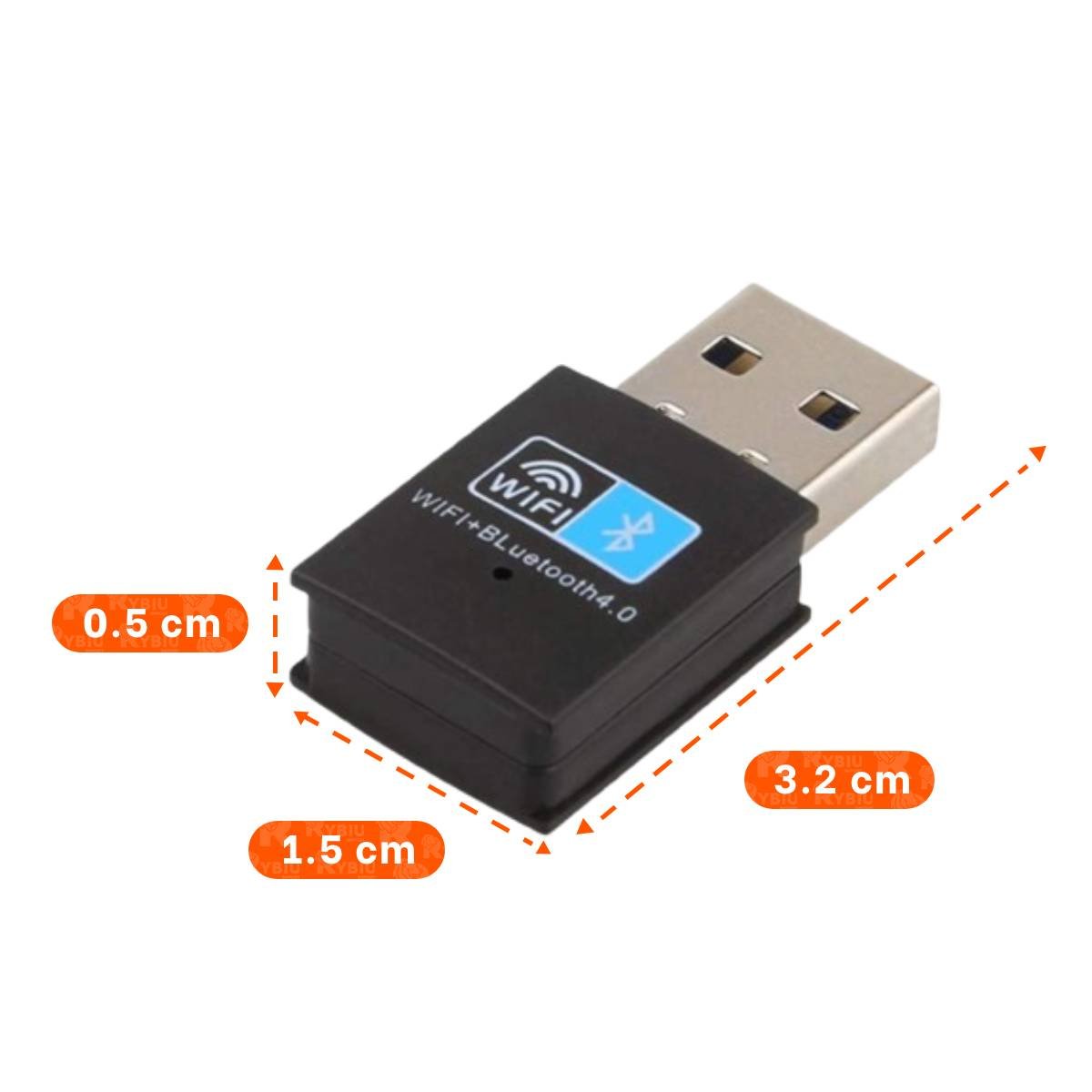 PACK4 TERMINAL USB CON WIFI Y BLUETOOTH QUE AMPLIA CONEXION EN LAPTOP NEGRO Y+REGALO STICKER - 4