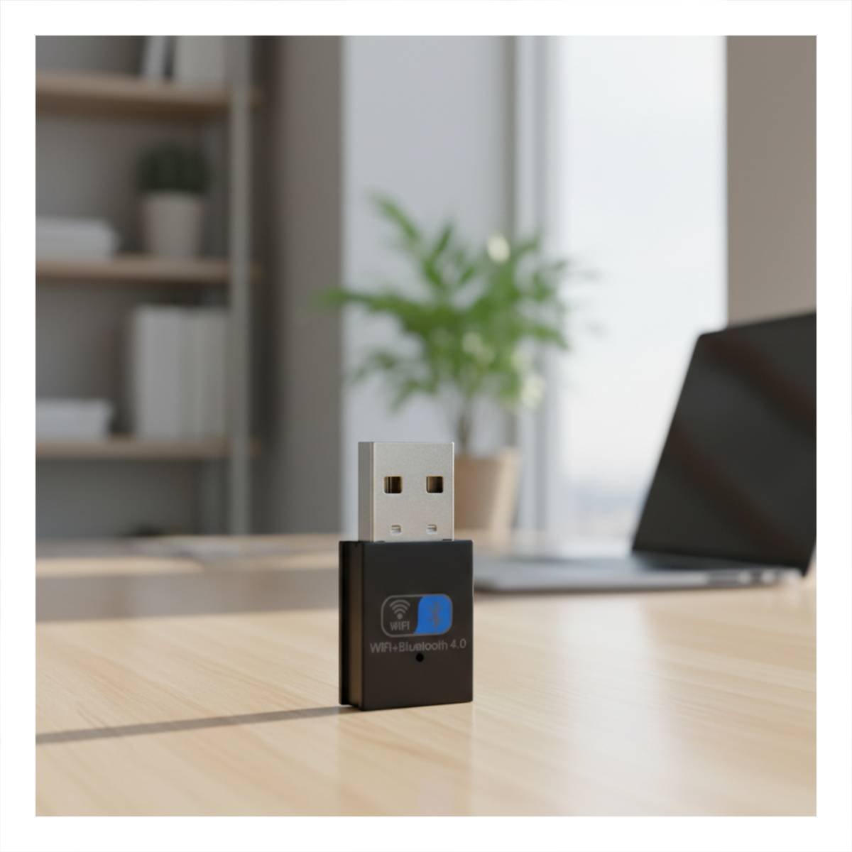 PACK4 TERMINAL USB CON WIFI Y BLUETOOTH QUE AMPLIA CONEXION EN LAPTOP NEGRO Y+REGALO STICKER - 5