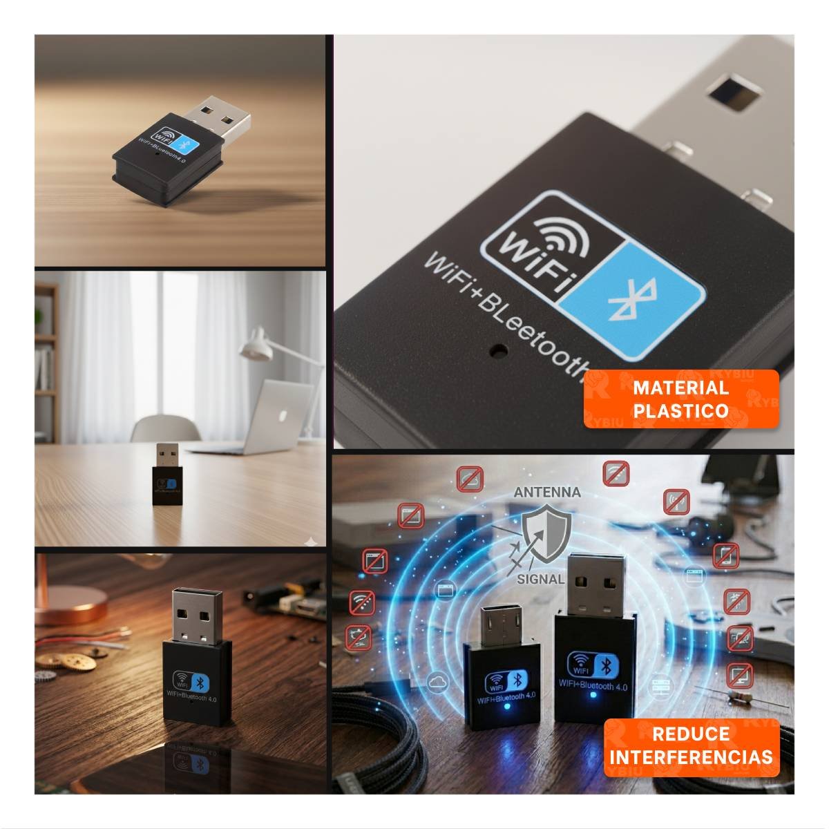 RECEPTOR USB DISEÑADO PARA CONECTAR DISPOSITIVO BLUETOOTH Y RED WIFI NEGRO Y+LIGAS REGALO - 5