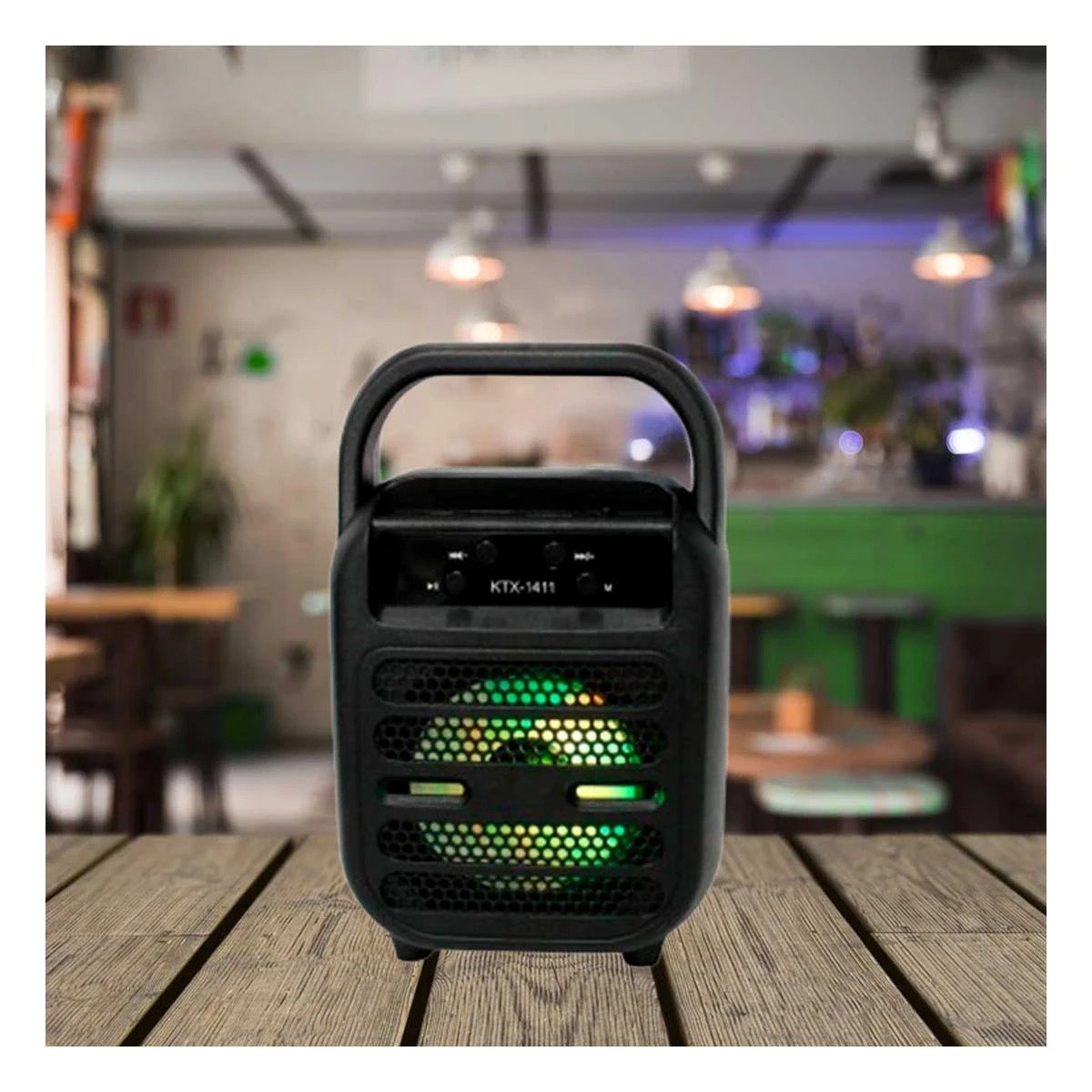 PACK4 ALTAVOZ BLUETOOTH USB NEGRO CON BAJO POTENCIADO INTERNO - 2