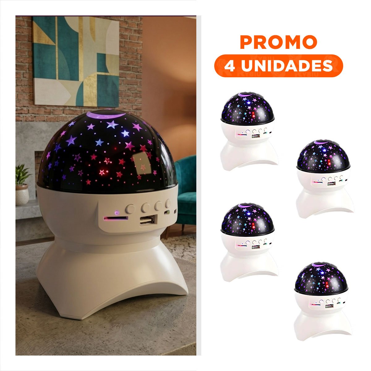 PACK4 BOCINA CON FUNCION PORTÁTIL Y LAMPARA COLOR BLANCO PARA DORMITORIO Y+REGALO STICKER - 1