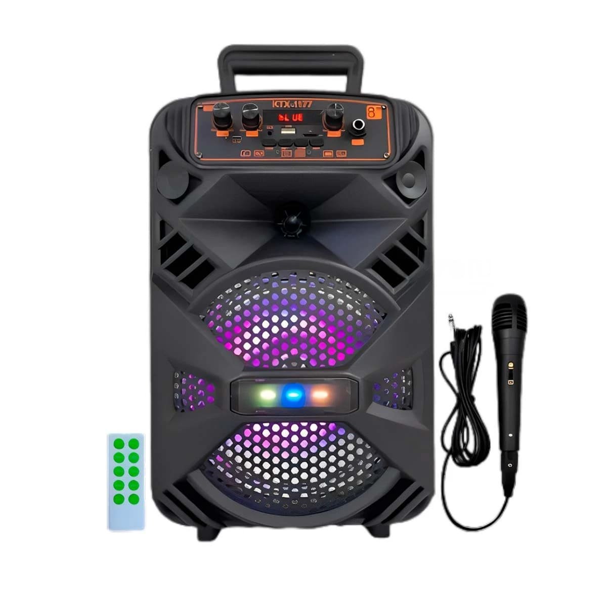 PACK2 ALTAVOZ TORRE BLUETOOTH CON LUZ LED NEGRO CON DISEÑO VERTICAL ESTILIZADO Y+REGALO STICKER - 2