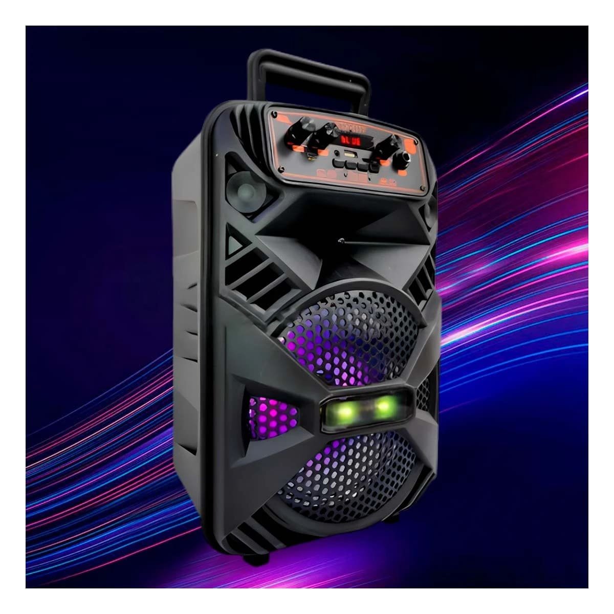 PACK2 ALTAVOZ TORRE BLUETOOTH CON LUZ LED NEGRO CON DISEÑO VERTICAL ESTILIZADO Y+REGALO STICKER - 3