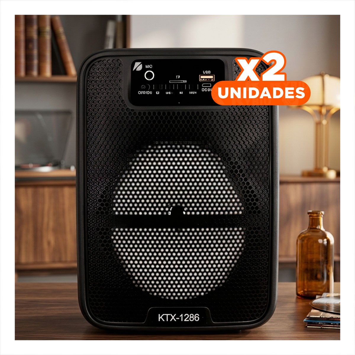 PACK2 ALTAVOZ KIMISO NEGRO BLUETOOTH CON BAJO DUAL INTEGRADO Y+REGALO STICKER - 1