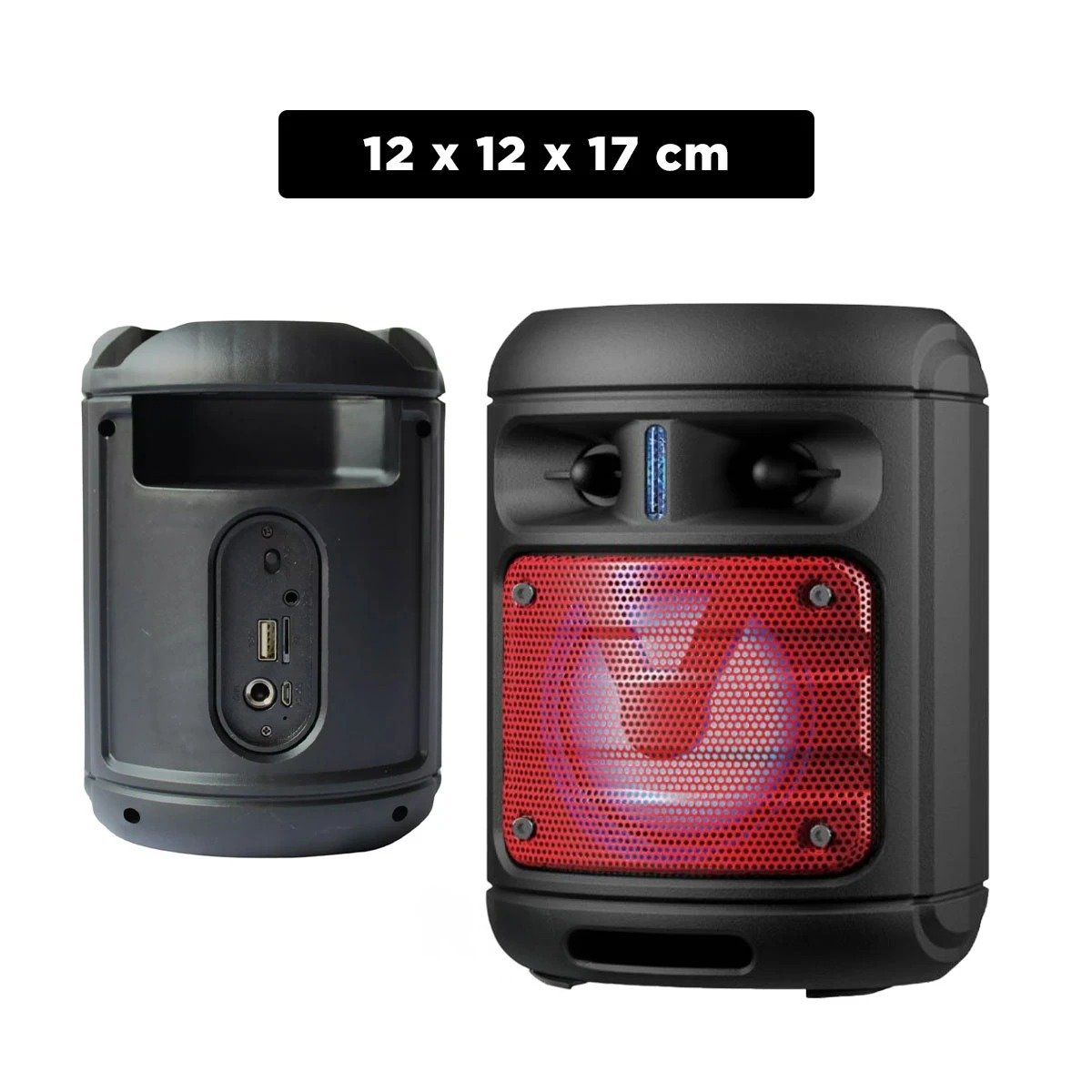 PACK2 PARLANTE BLUETOOTH PORTATIL NEGRO CON RADIO FM Y CONEXION USB Y+PAPEL REGALO - 4