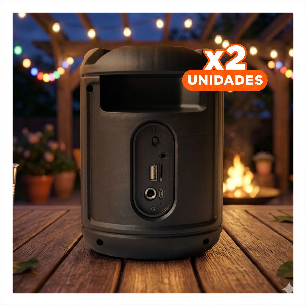 PACK2 ALTAVOZ BLUETOOTH PORTATIL NEGRO CON CARCASA RESISTENTE MODERNA Y+REGALO STICKER - 1