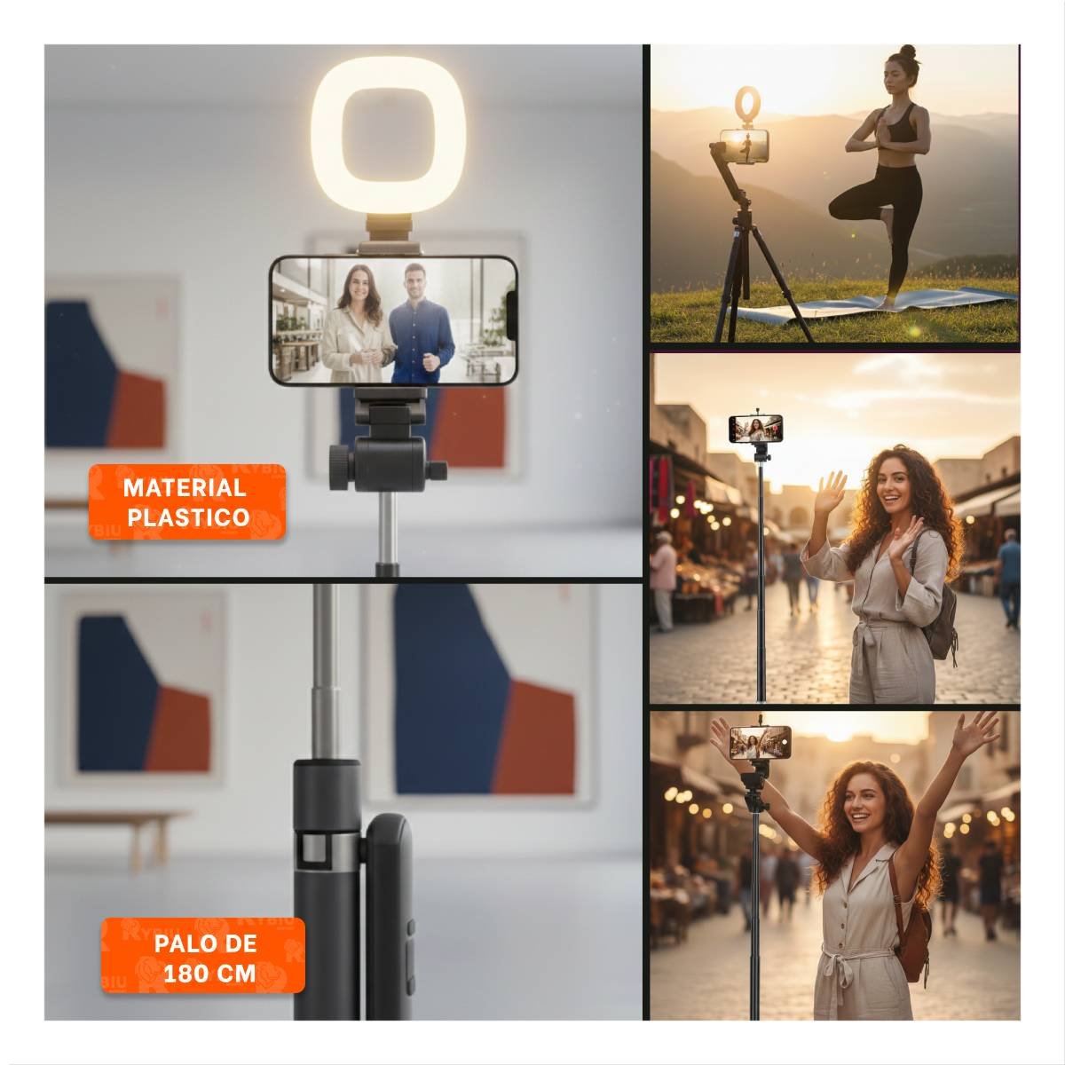 PALO SELFIE EXTENSIBLE PARA FOTOGRAFIA MOVIL 1,8M Y+POST IT - 5