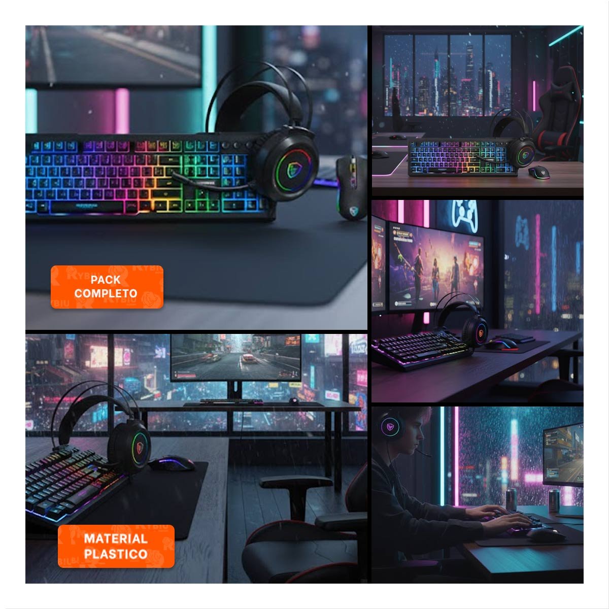 EQUIPO GAMER 3 EN 1 EQUIPO COMPACTO PARA TECNOLOGIA Y JUGABILIDAD NEGRO Y+POST IT - 5