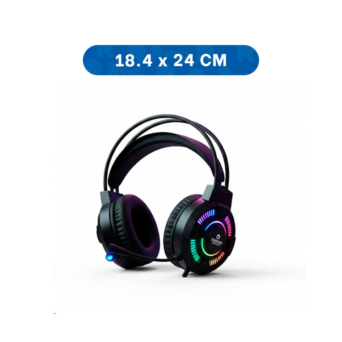 AURICULAR NEGRO PARA GAMER CON MICROFONO COMPATIBLE LAPTOP Y CONSOLA Y+PAPEL REGALO - 4
