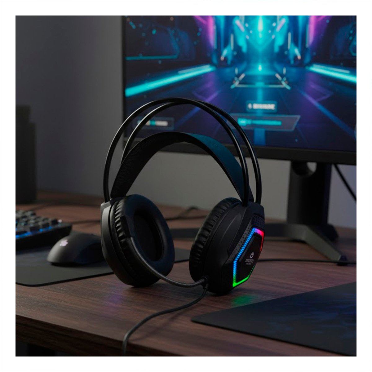 AUDIFONO CON MICROFONO GAMER PRO PARA COMPUTADORA SONIDO ESTEREO NEGRO - 2