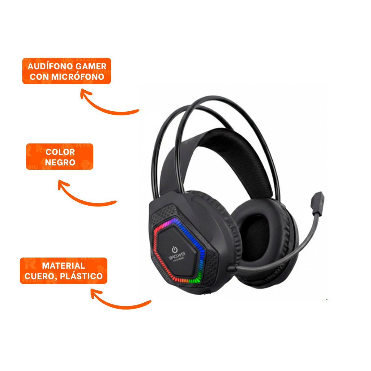 AUDIFONO CON MICROFONO GAMER PRO PARA COMPUTADORA SONIDO ESTEREO NEGRO - 3