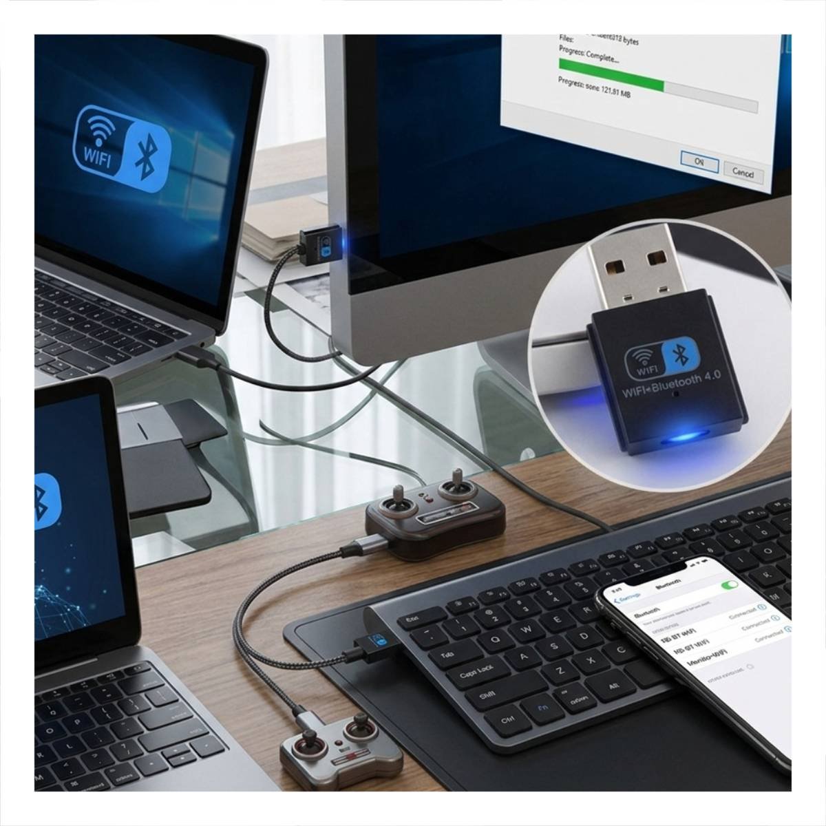 PACK2 CONECTOR USB PARA AMPLIAR CONECTIVIDAD DE RED EN COMPUTADORA NEGRO Y+REGALO STICKER - 3