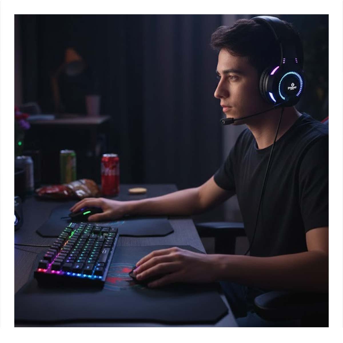 SET CON DIVERSION PROLONGADA Y ESTILO MODERNO GAMER 5 EN 1 EN NEGRO Y+REGALO STICKER - 2