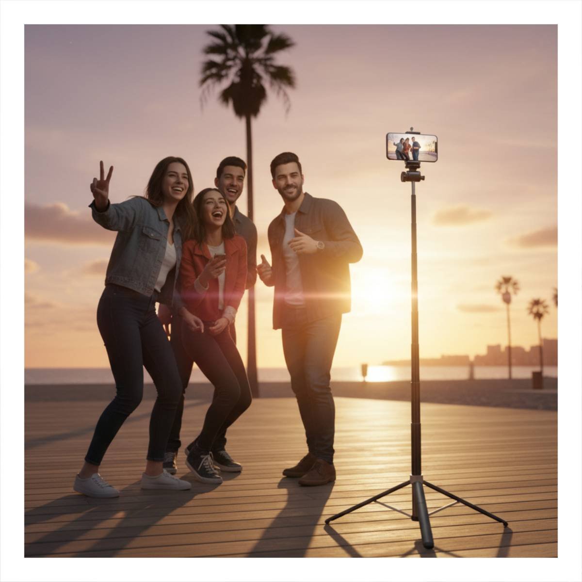 PACK2 BRAZO SELFIE CON TRIPODE AJUSTABLE PARA CELULAR 1,8M - 3