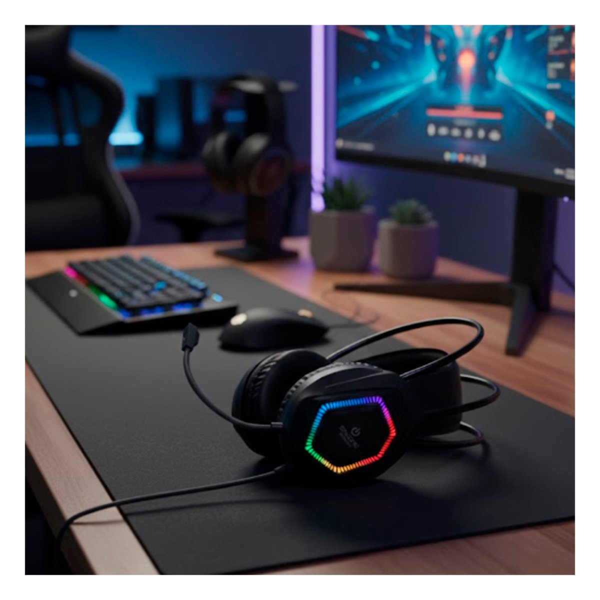 HEADSET CON MICROFONO GAMER PRO PARA CONSOLA SONIDO ESTEREO NEGRO Y+REGALO STICKER - 1