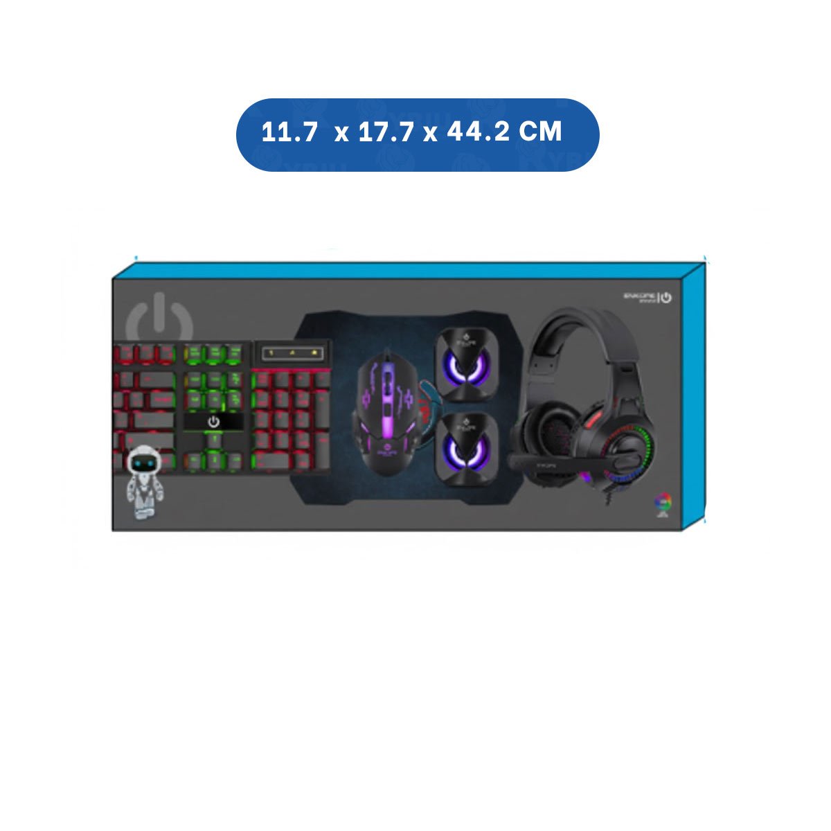 PACK2 CONJUNTO PARA DIVERSION CONTINUA GAMER 5 EN 1 EN NEGRO Y+REGALO STICKER - 4
