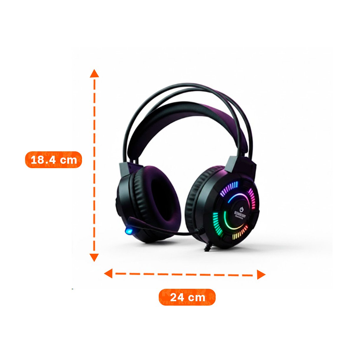 AUDIFONOS NEGRO PARA GAMER CON MICROFONO COMPATIBLE COMPUTADORA Y CONSOLA Y+POST IT - 4
