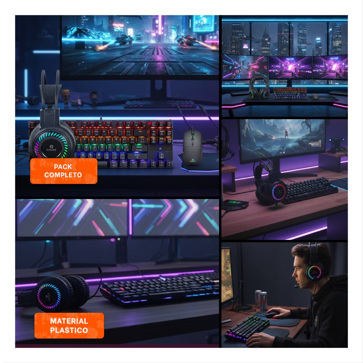 PAQUETE GAMER 3 EN 1 CON POTENCIA Y EXPERIENCIA TOTAL NEGRO - 5