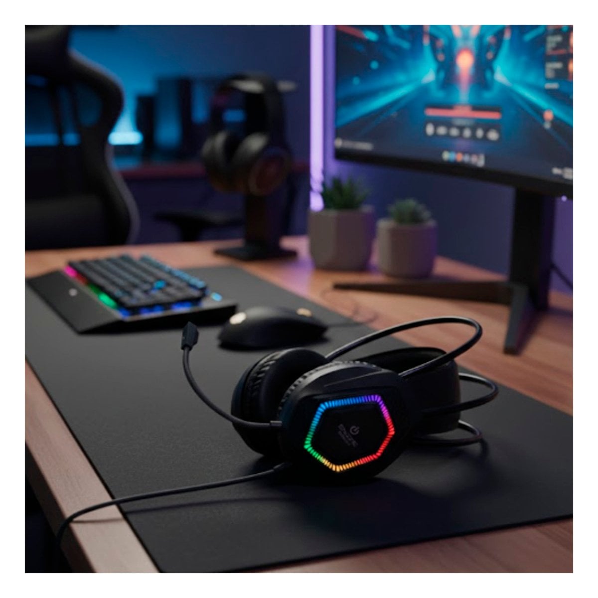 AURICULAR CON MICROFONO GAMER PRO PARA LAPTOP SONIDO ESTEREO NEGRO Y+PAPEL REGALO - 1