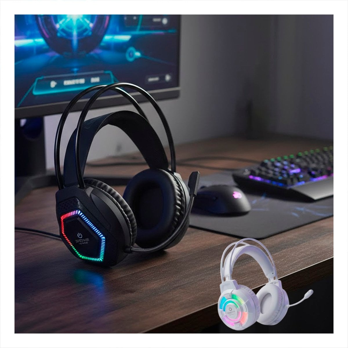 AURICULAR CON MICROFONO GAMER PRO PARA LAPTOP SONIDO ESTEREO NEGRO Y+PAPEL REGALO - 3