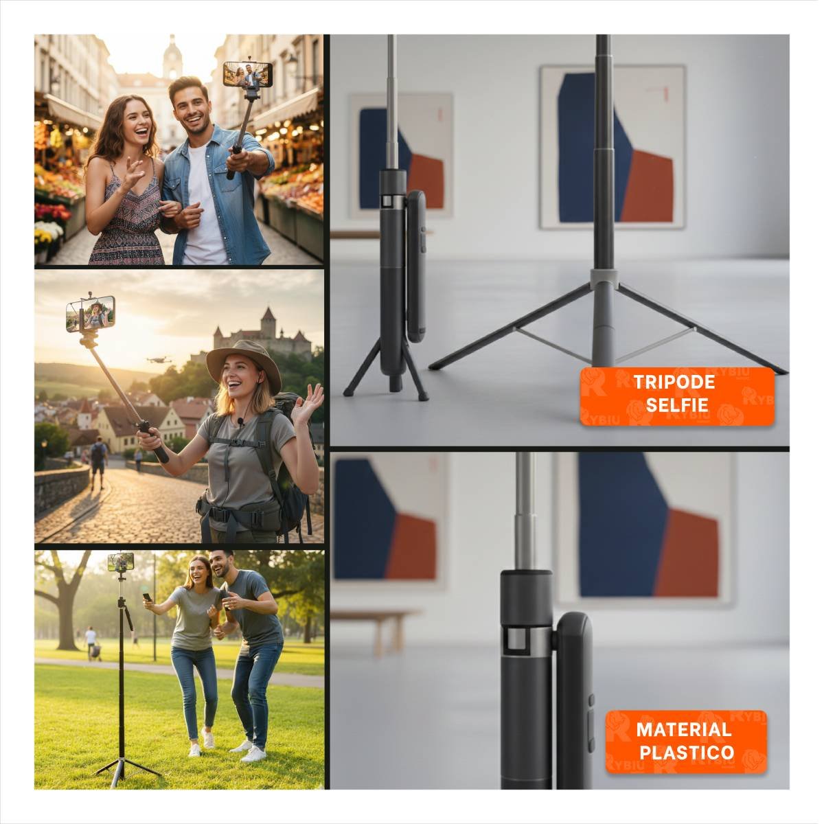 PACK2 BRAZO SELFIE EXTENSIBLE CON SOPORTE PARA SMARTPHONE 1,8M Y+PAPEL REGALO - 3