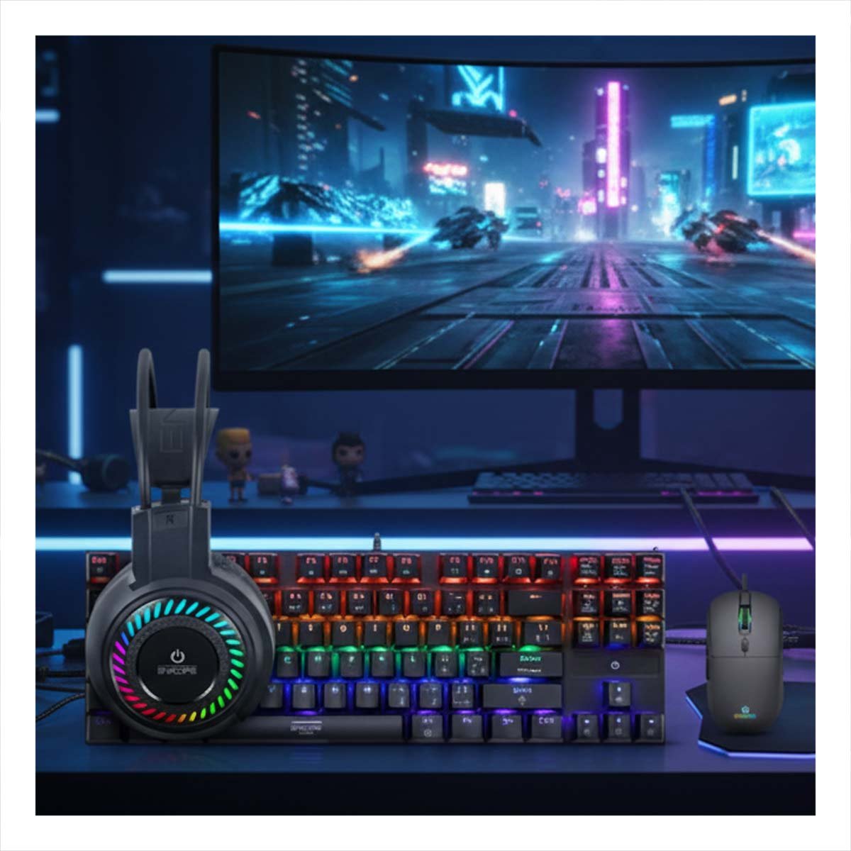 PACK2 KIT SELECCION GAMER 3 EN 1 COMPLETO CON POTENCIA Y ESTILO NEGRO - 3