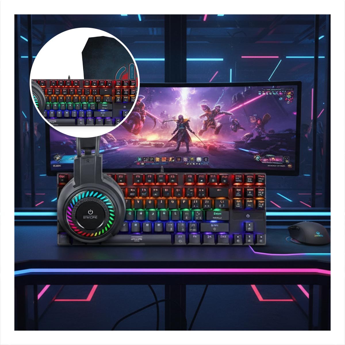 PACK2 KIT SELECCION GAMER 3 EN 1 COMPLETO CON POTENCIA Y ESTILO NEGRO - 5