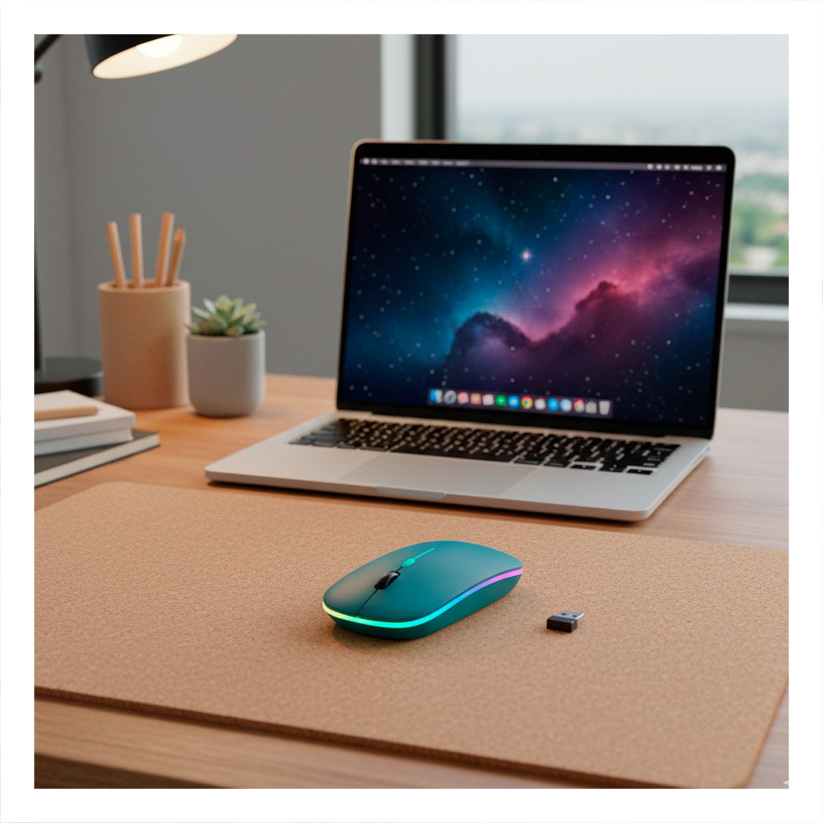DISPOSITIVO CON SISTEMA INALAMBRICO PARA ESCRITORIO COLOR TURQUEZA Y+LIGAS REGALO - 2
