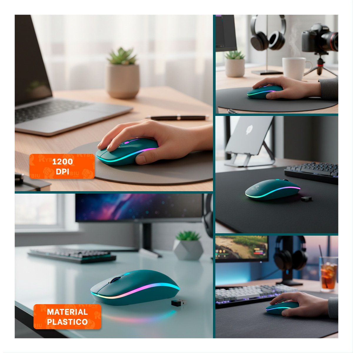 DISPOSITIVO PARA OFICINA CON TECNOLOGIA INALAMBRICO COLOR TURQUEZA Y+POST IT - 5