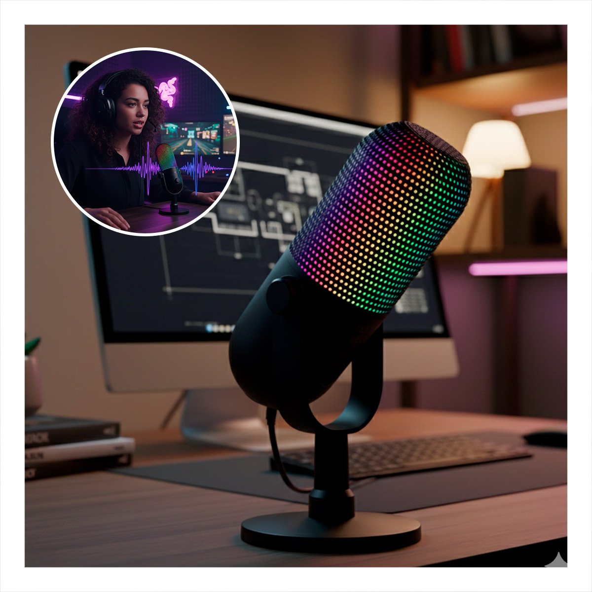 APARATO DE AUDIO IDEAL PARA PODCASTS Y GAMING NEGRO Y+POST IT - 2