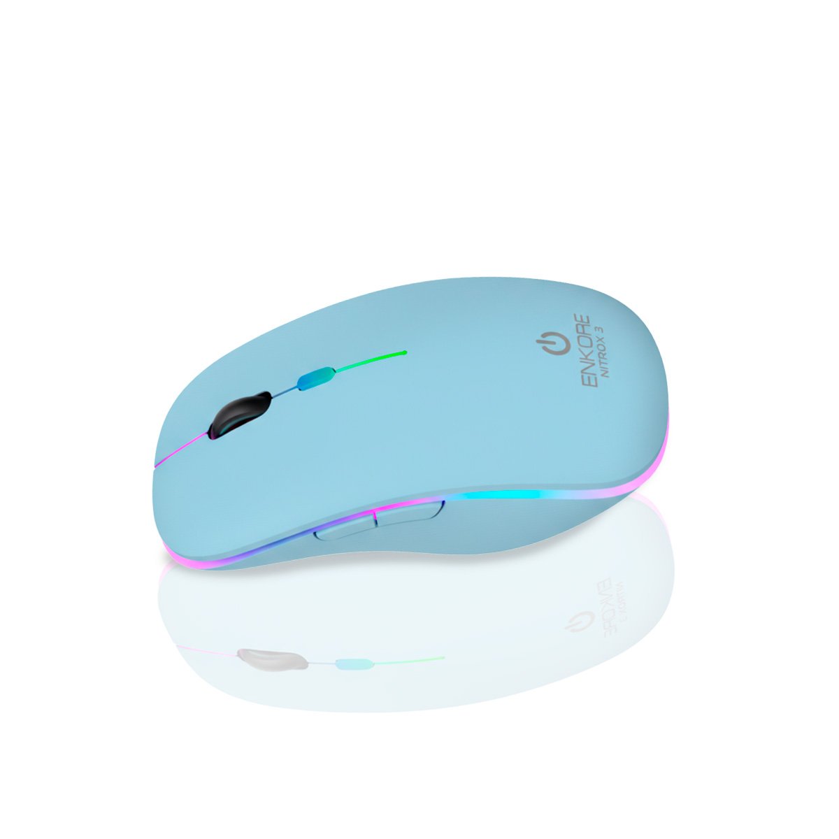 MOUSE INALAMBRICO PARA ESCRITORIO LAPTOP Y PC HOGAR COLOR CELESTE Y+LIGAS REGALO - 3