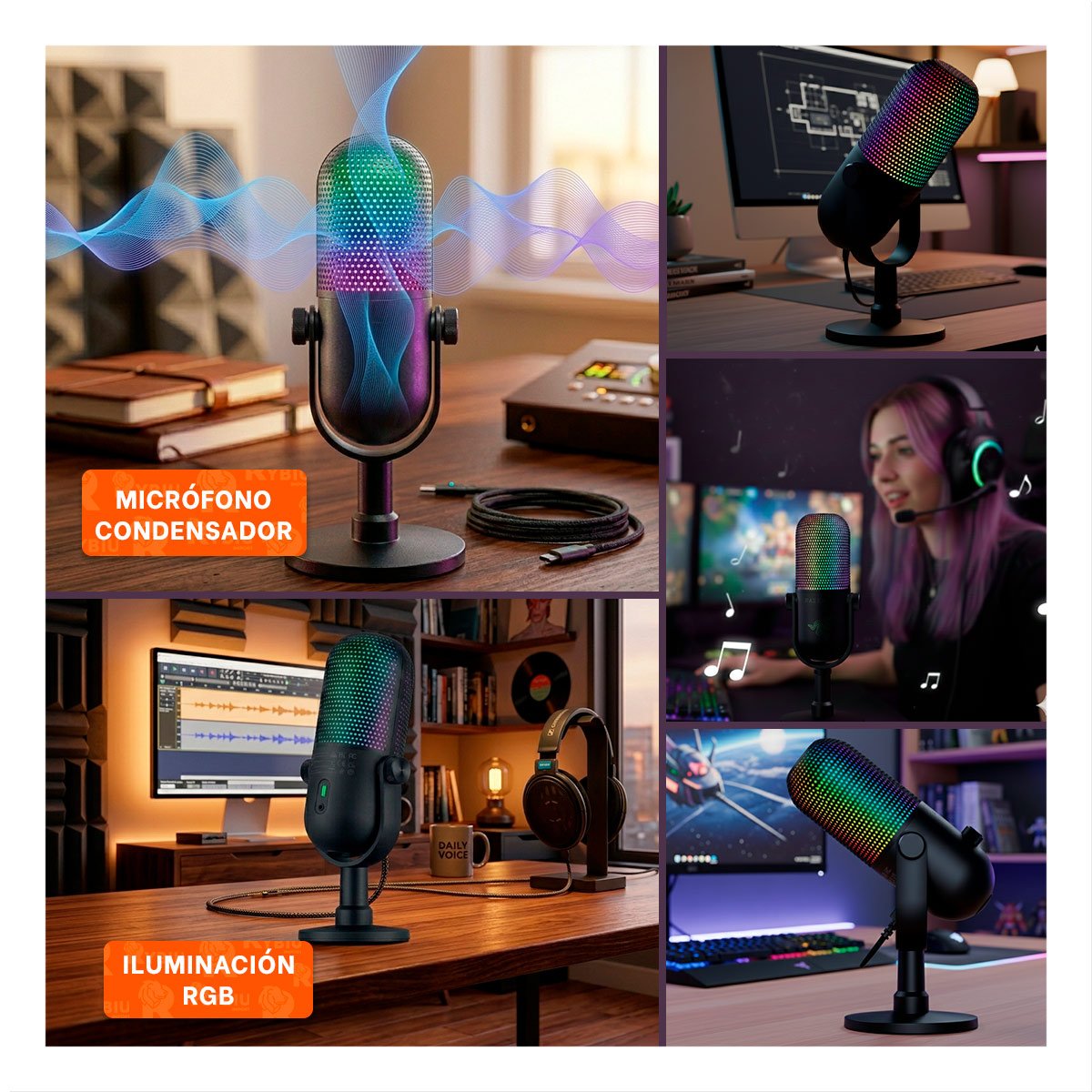 APARATO DE AUDIO PENSADO PARA STREAMING Y GRABACION NEGRO - 5