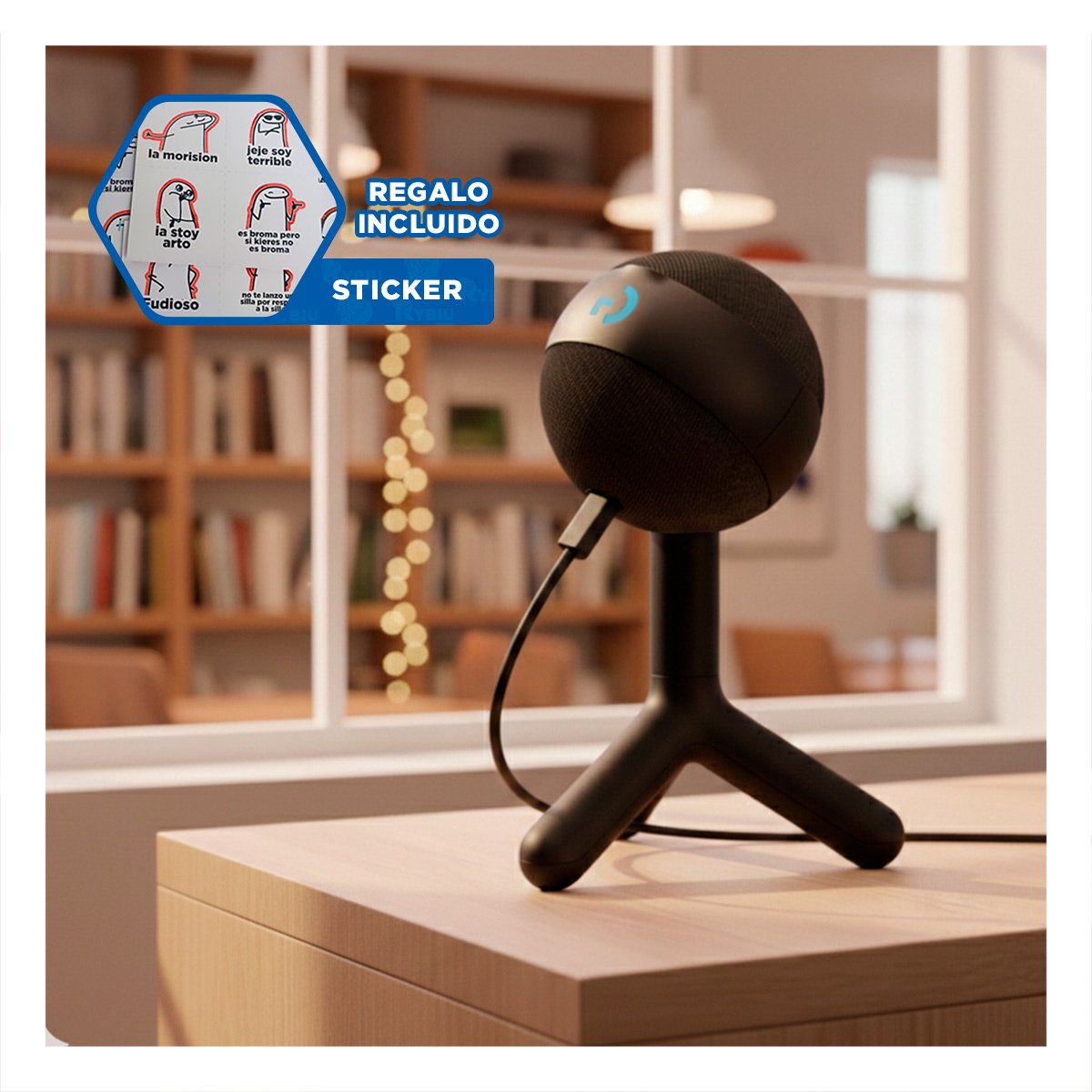 EQUIPO PROFESIONAL QUE MANTIENE CLARIDAD EN CADA GRABACION CIRCULAR NEGRO Y+REGALO STICKER - 1