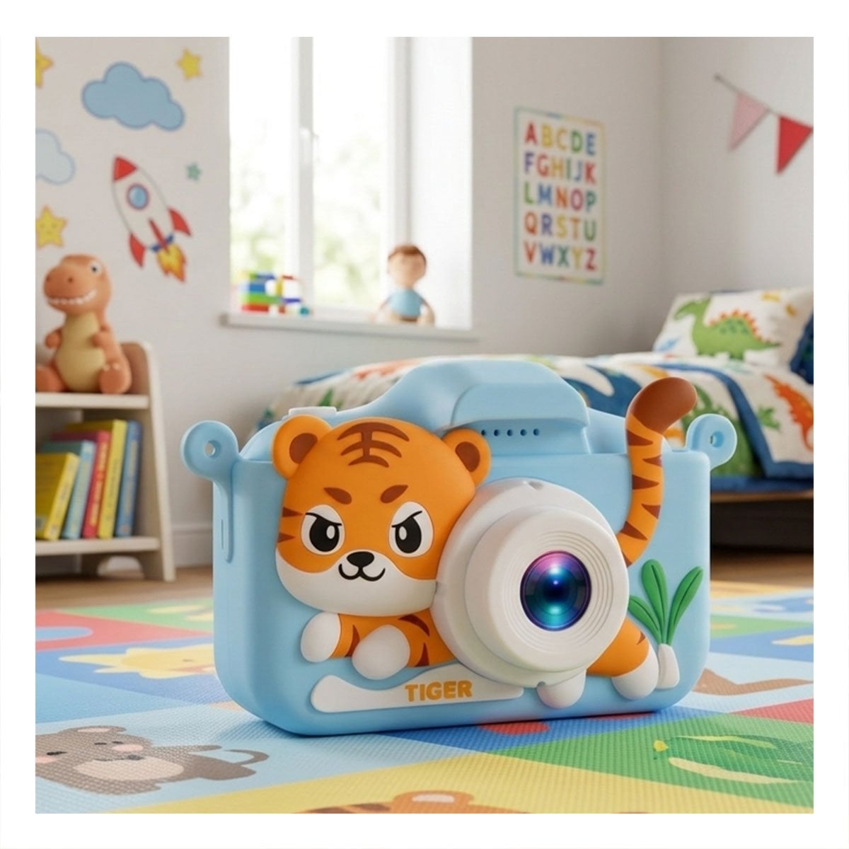 FOTOGRAFIA COMPACTA PARA MOMENTOS ESPECIALES CON DISEÑO DE TIGRE CELESTE Y+LIGAS REGALO - 2