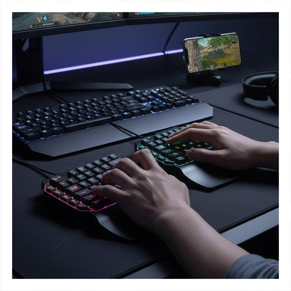 PACK6 UNIDAD GAMER ERGONOMICA CON ACCESO DIRECTO A FUNCIONES DE JUEGO NEGRO Y+REGALO STICKER - 3