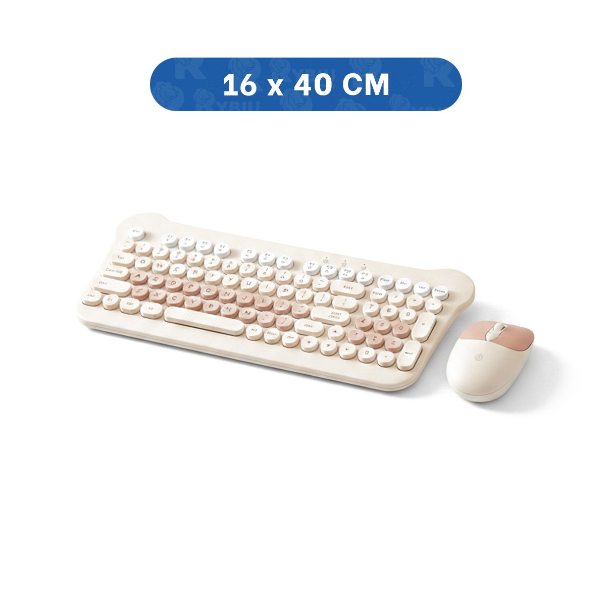 COMBO PARA ESCRITORIO CON TECLADO COMPLETO Y MOUSE INALAMBRICO SALMON Y+PAPEL REGALO - 4