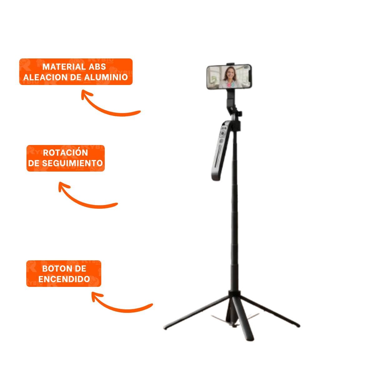 SOPORTE SELFIE CON SEGUIMIENTO AI Y TRIPODE EXTENSIBLE PARA CELULAR NEGRO - 3