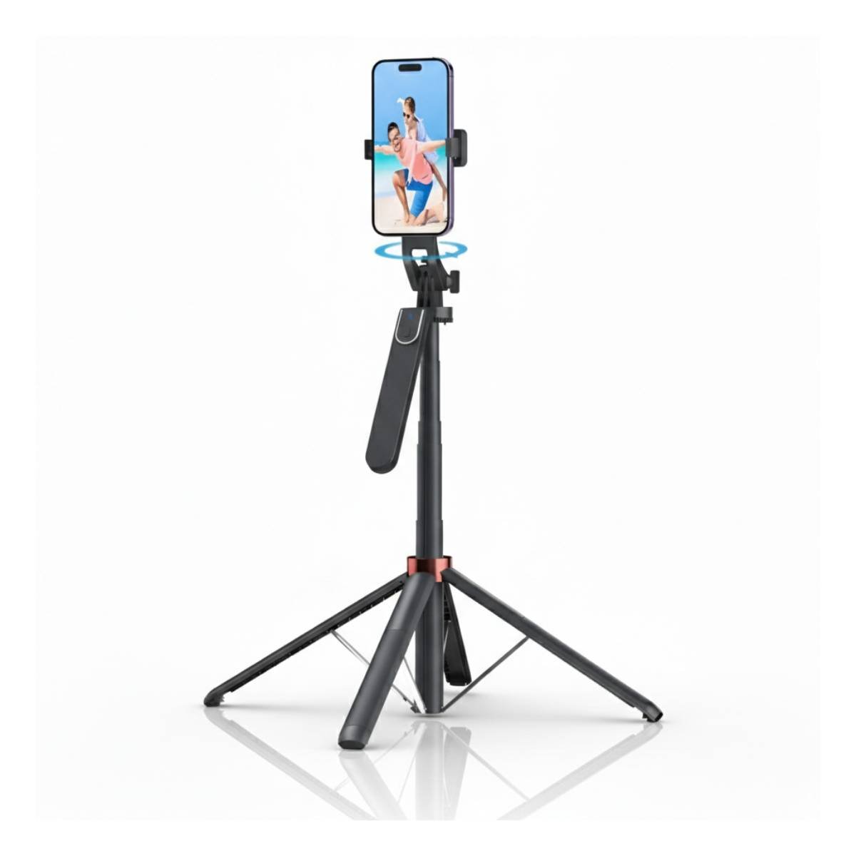 TRIPODE SELFIE PORTATIL CON PALO LARGO PARA GRABACION CON CELULAR 1,8M NEGRO Y+LIGAS REGALO - 3
