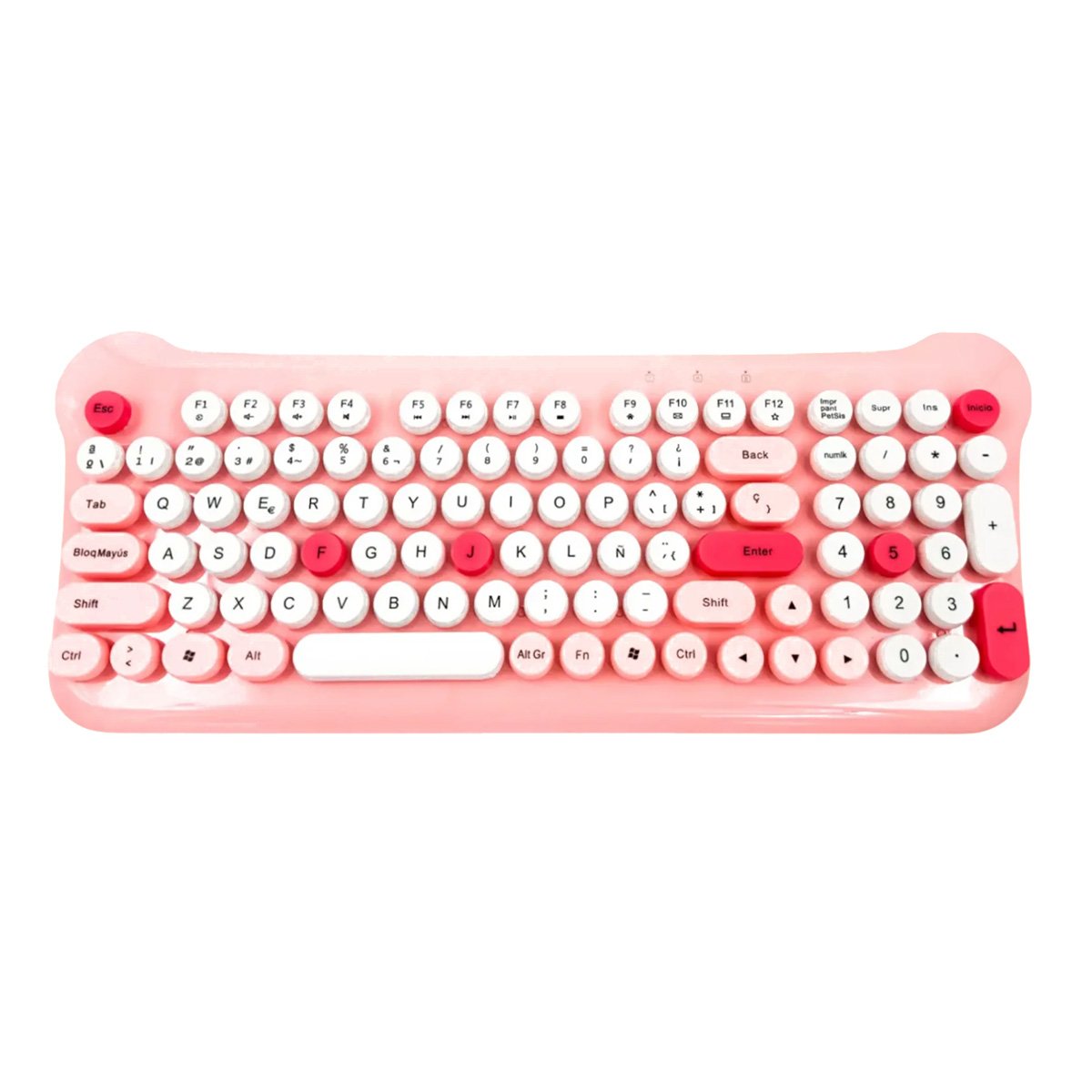 COMBO INALAMBRICA CON TECLADO Y MOUSE PARA DIFERENTES ESPACIOS ROSADO Y+REGALO STICKER - 3