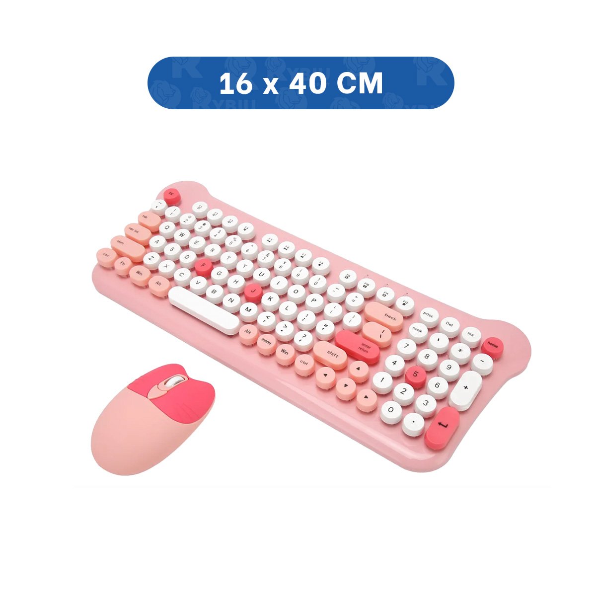 PACK2 CONJUNTO PRACTICO DE TECLADO Y MOUSE PARA RUTINAS DE ESTUDIO ROSADO Y+REGALO STICKER - 4