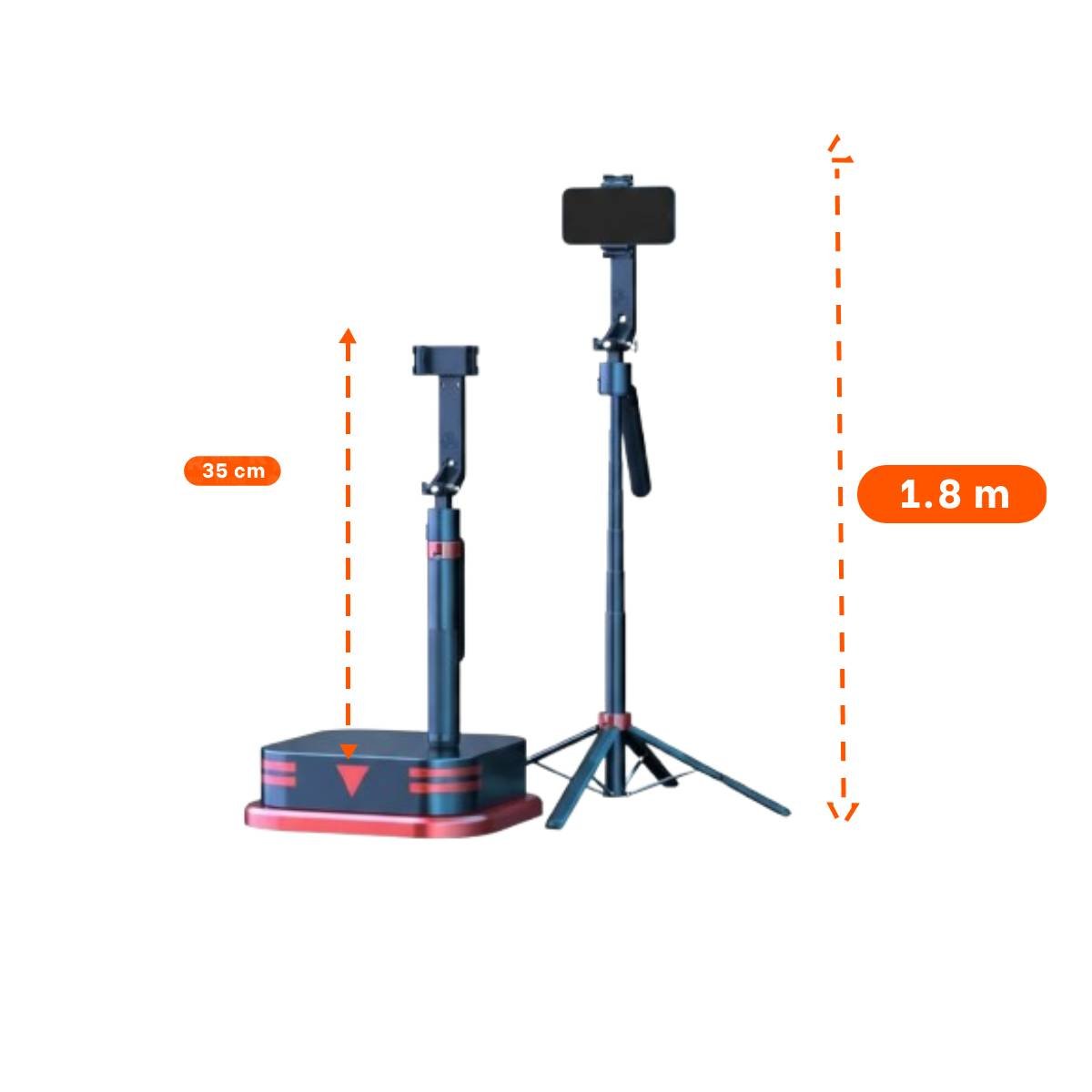 TRIPODE SELFIE ESTABLE CON SOPORTE MOVIL PARA FOTOGRAFIA CON CELULAR 1,8M NEGRO Y+POST IT - 4