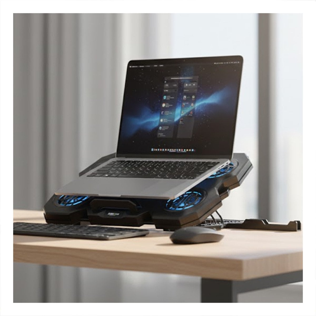SISTEMA PORTATIL PARA MESAS DE TRABAJO CAFETERIAS Y OFICINAS MODERNAS NEGRO Y+PAPEL REGALO - 1