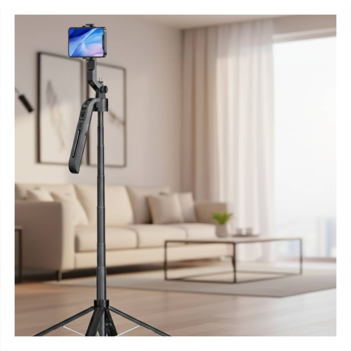 PACK2 BASE SELFIE CON SEGUIMIENTO FACIAL AI PARA VIDEOS CON SMARTPHONE NEGRO Y+REGALO STICKER - 3