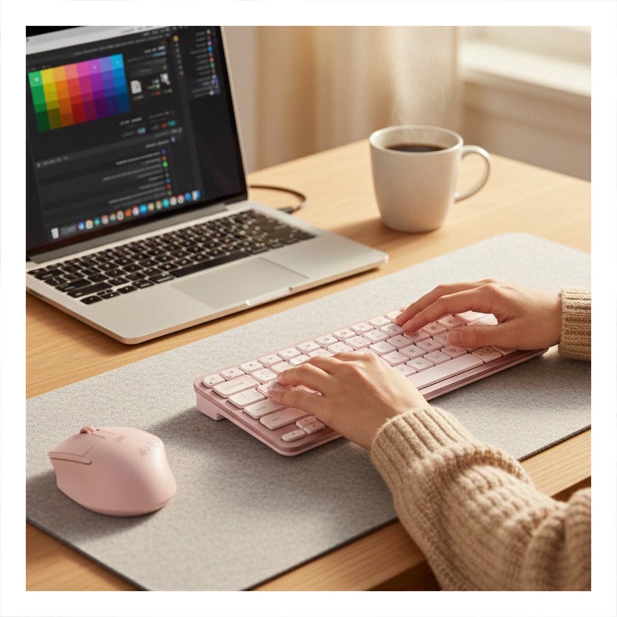 DISPOSITIVO LIVIANO CON CONEXION INALAMBRICA PARA OFICINA ROSADO Y+PAPEL REGALO - 2