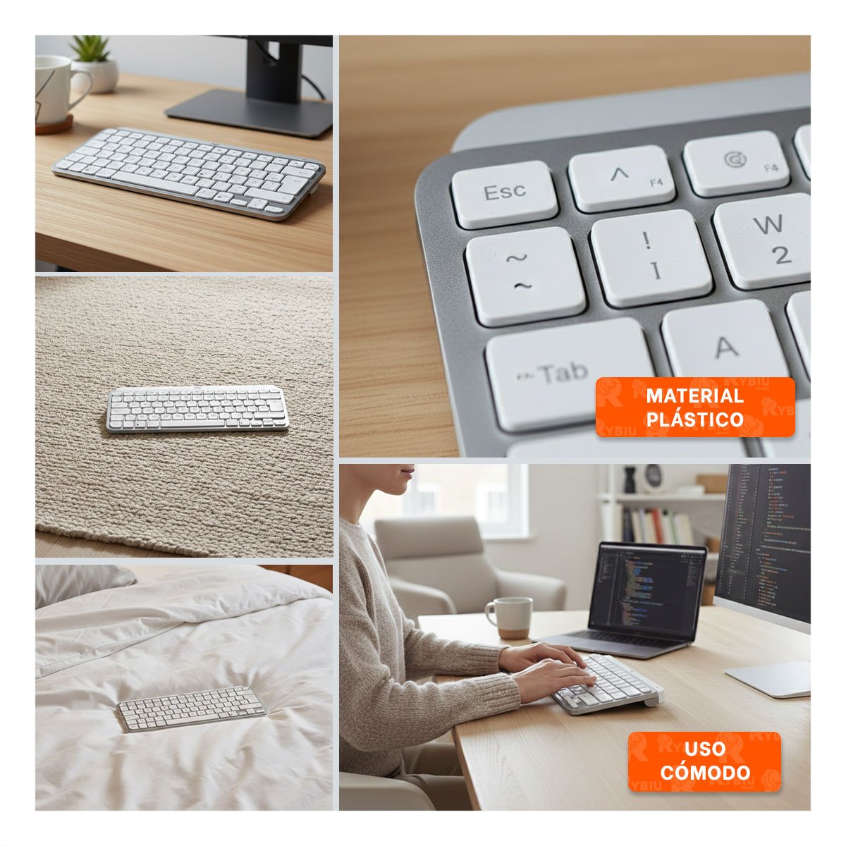 PANEL ERGONOMICO INALAMBRICO Y COMPACTO PARA HOGAR BLANCO Y+LIGAS REGALO - 5
