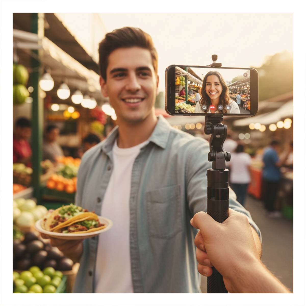 PACK4 BASE SELFIE CON SOPORTE MOVIL Y SEGUIMIENTO INTELIGENTE NEGRO - 5