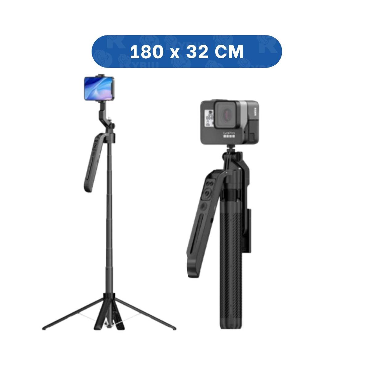 SOPORTE SELFIE CON BASE TRIPODE Y SEGUIMIENTO FACIAL PARA CELULAR NEGRO Y+LIGAS REGALO - 4